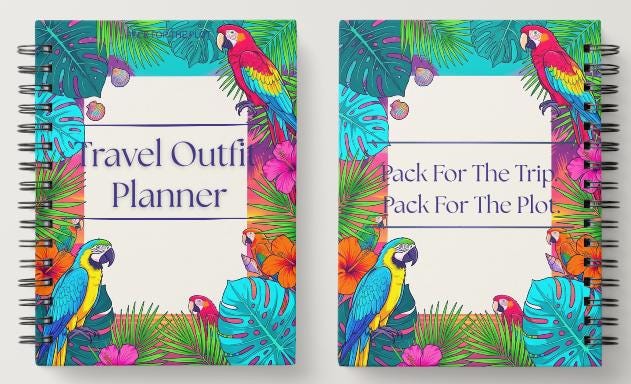 Travel Outfit Planner | Basic Edition | Vacation Planner | Digital Download | Caribbean Sunset Collection