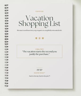 Vacation Shopping List | Travel Shopping Planner | Vacation Planner Printable | Digital Download | GoodNotes Planner | Pack for the Plot™