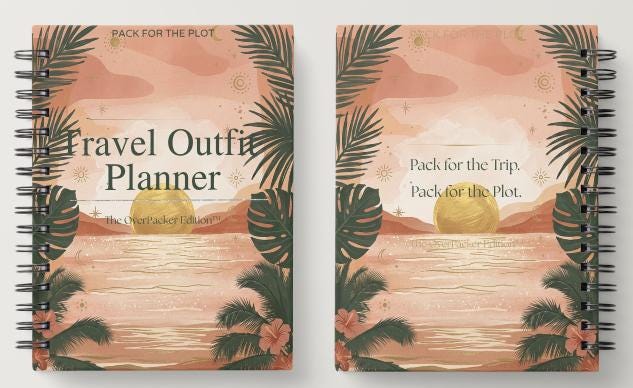 Travel Outfit Planner | Golden Hour Edition™ | OverPacker Collection | Vacation Packing Planner PDF | Pack for the Plot