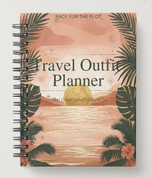 Travel Outfit Planner | Golden Hour Edition™ | OverPacker Collection | Vacation Packing Planner PDF | Pack for the Plot