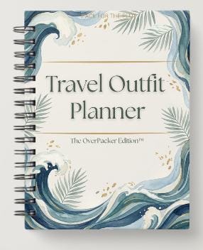 Travel Outfit Planner | Ocean Breeze | OverPacker Edition™ | Vacation Packing Planner PDF | Travel Wardrobe Organizer | Pack for the Plot™